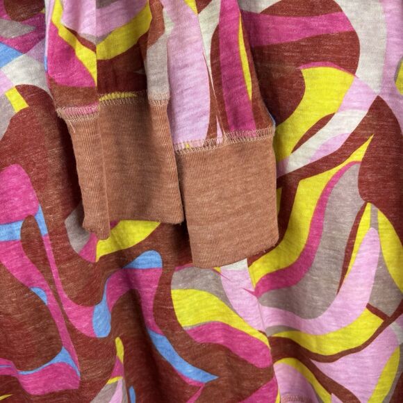 Free People Movement Keep Rolling Printed Tee Long Sleeve XS Geometric Y2K - Picture 5 of 12